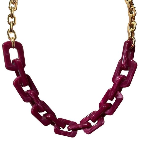 NWOT Perry Street Hannah Necklace in Magenta with adjustable chain. - Picture 2 of 3